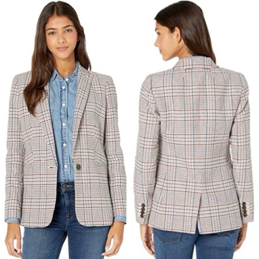 NEW J crew Parke blazer in ivory plaid Italian wool Size 0